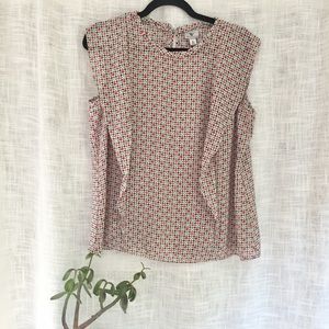 Worthington Bright Pattern Ruffle Blouse XL